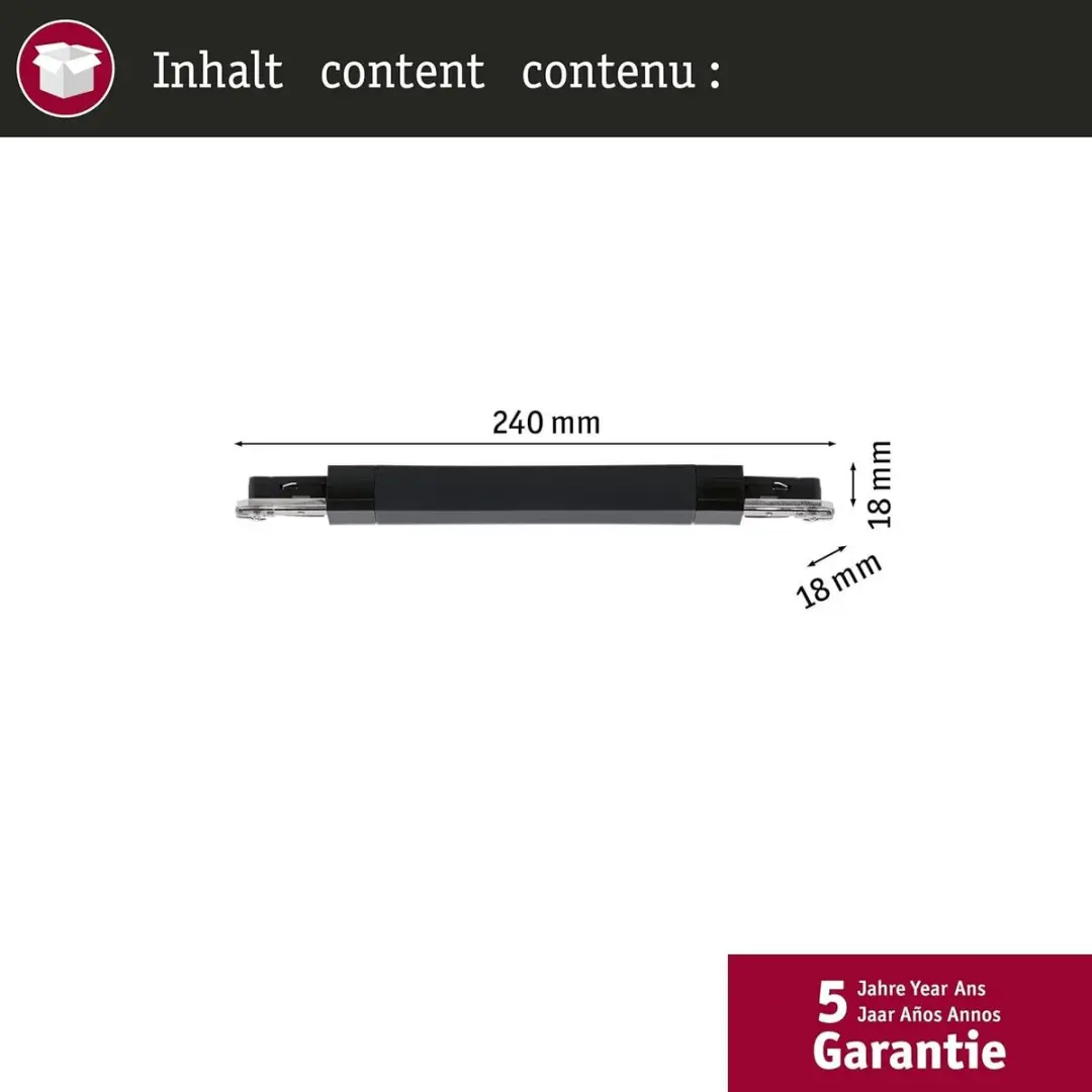 Paulmann URail Dim- en switchverbinder 95673 - Chroom mat - afbeelding 5 van 6
