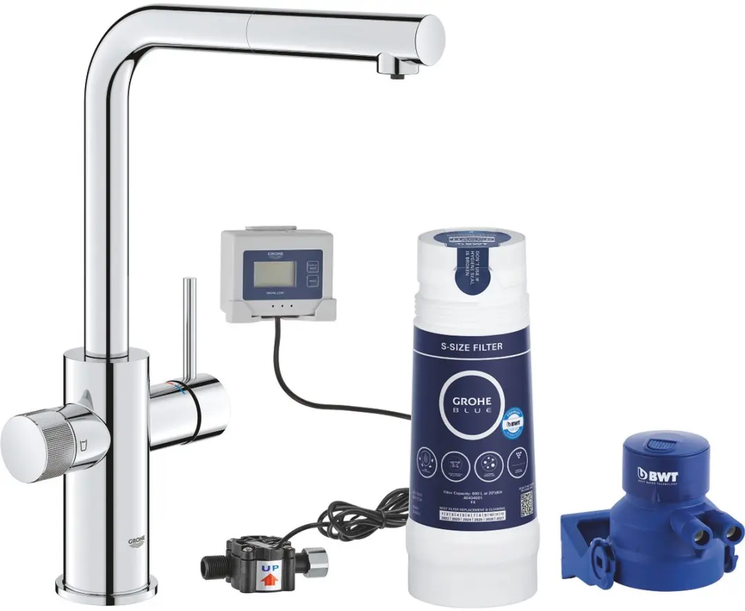 GROHE Starter Kit GROHE Blue Pure Minta 30591 L-uitl. uittr. mous. S-filter chro