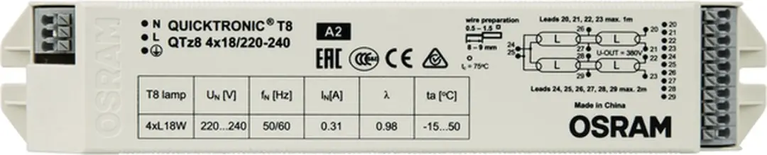Osram Quicktronic QTz8 4X18 Voorschakelapparaat - afbeelding 2 van 2