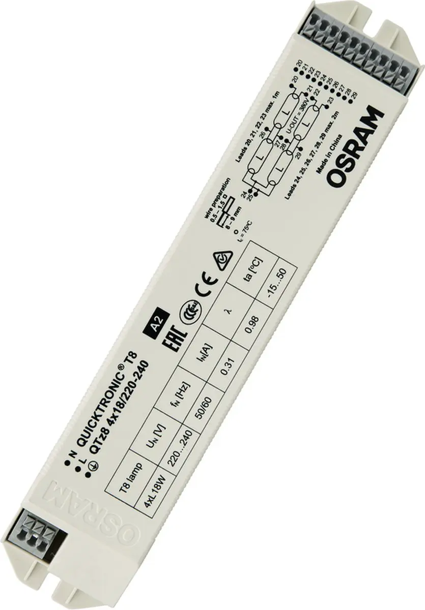 Osram Quicktronic QTz8 4X18 Voorschakelapparaat