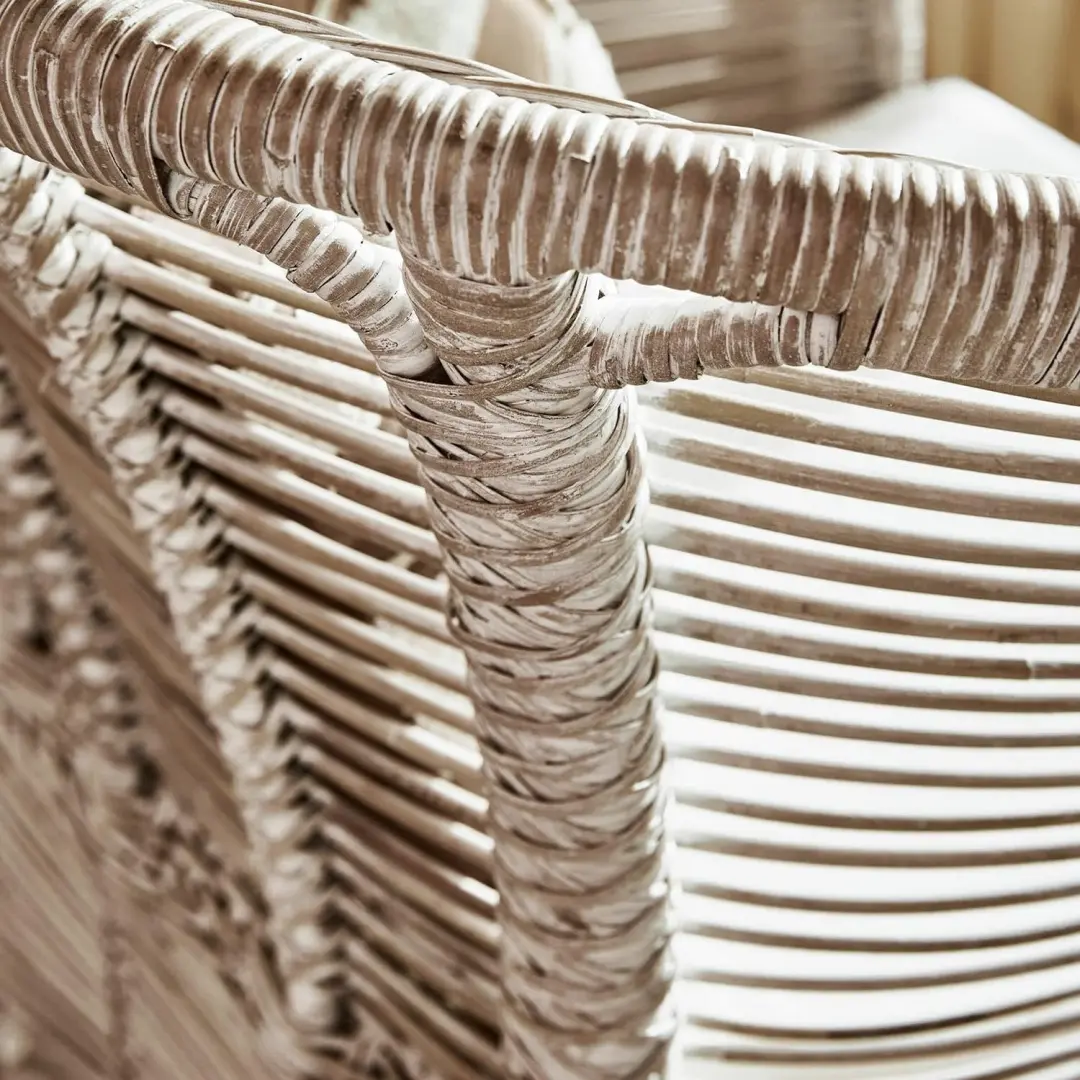 Loberon Saulnes Stoel - Beige/Wit - afbeelding 2 van 6