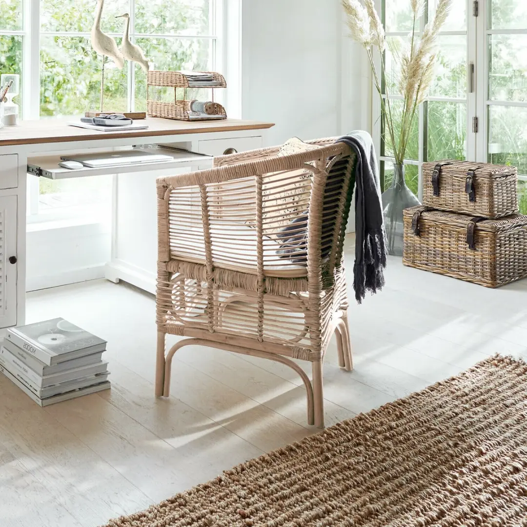 Loberon Saulnes Stoel - Beige/Wit - afbeelding 6 van 6