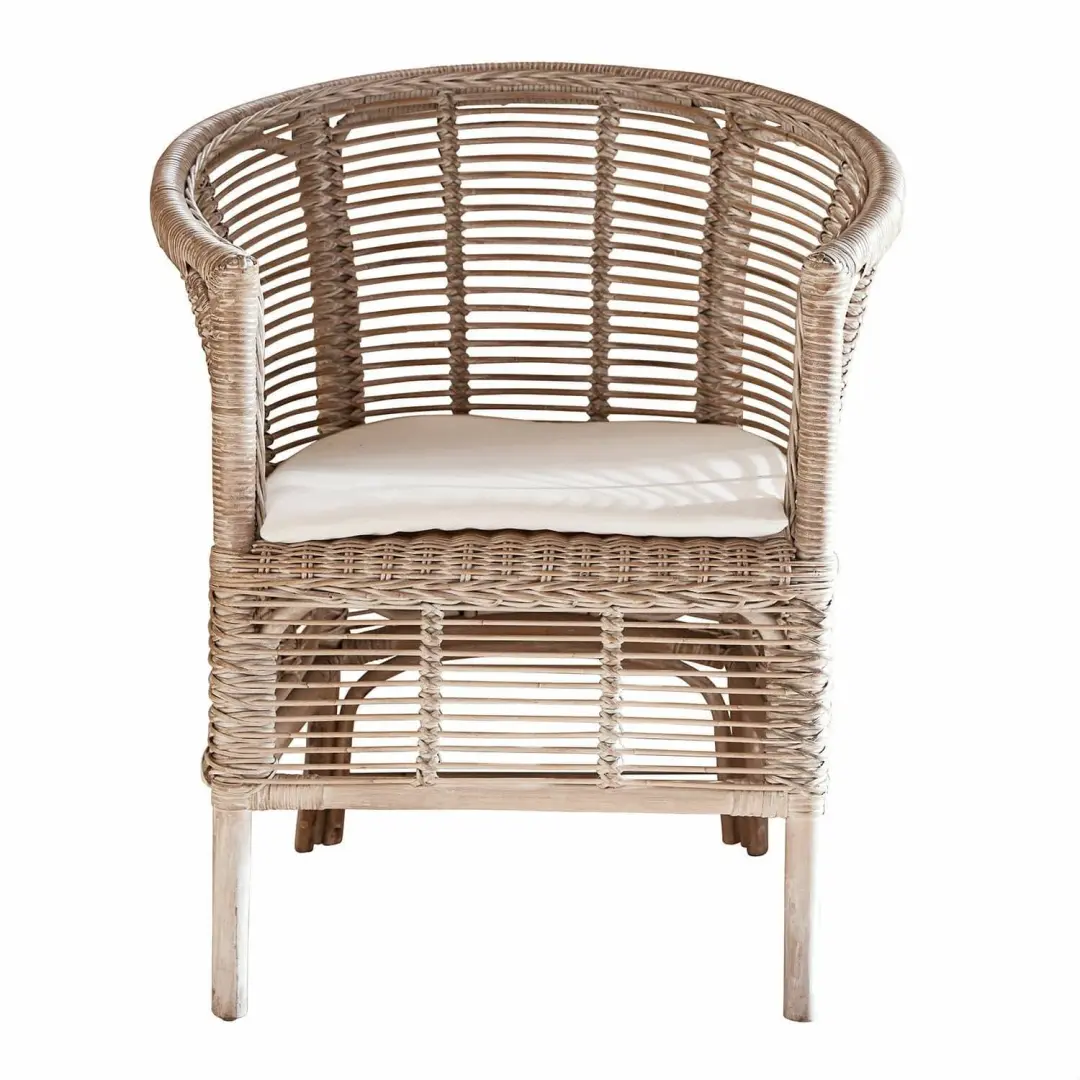 Loberon Saulnes Stoel - Beige/Wit - afbeelding 3 van 6