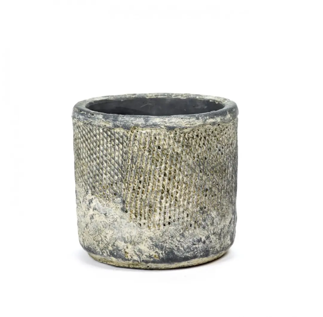 Serax Bloempot Fossil S Black Rustiek L 14.5 W 14.5 H 13.5 CM