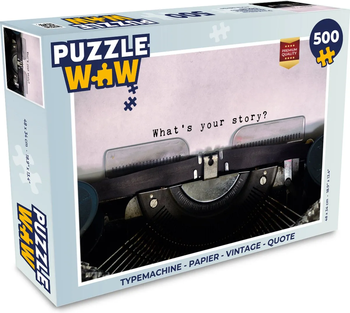 PuzzleWow Typemachine Legpuzzel 500 Stuks