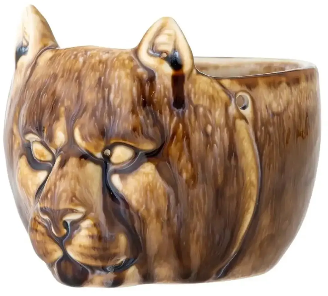 Bloomingville Bloempot aardewerk bruin Abner 11cm