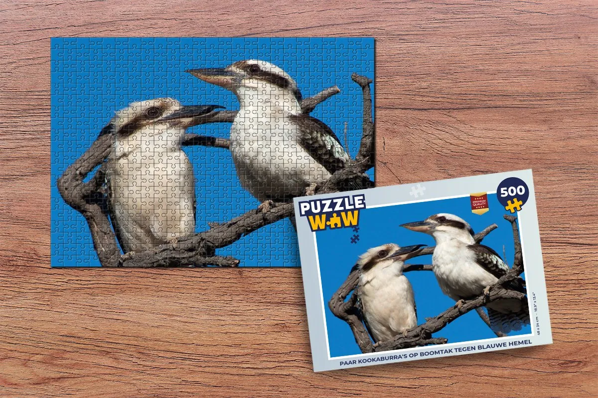 PuzzleWow Legpuzzel Paar Kookaburra's 500 Stuks - Multicolor