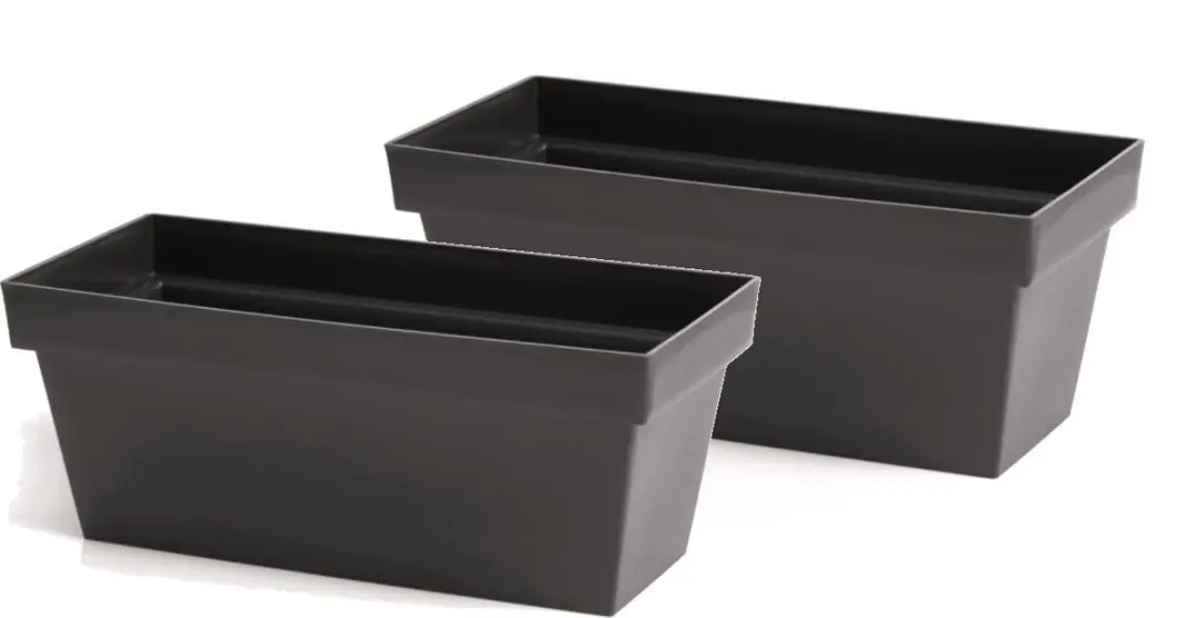 Bloembak Balkonbak Cube Case 40x18x16cm ANTRACIET Prosperplast / 2 STUKS ! /