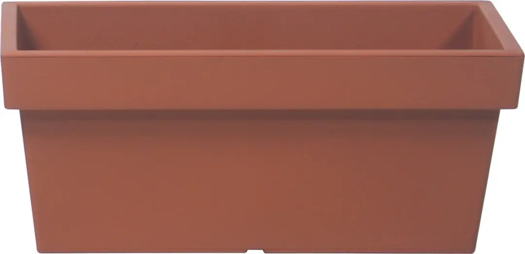 Stevige terras/balkon plantenbak/bloembak kunststof 38 x 18 x 16 cm terra cotta