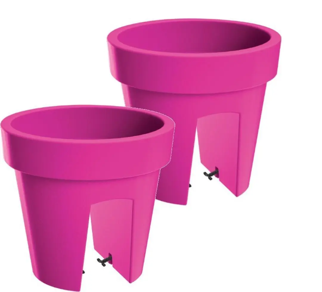 Bloembak Balkonbak Lofly Railing 25x25x23cm FUCHSIA Prosperplast / 2 STUKS ! /