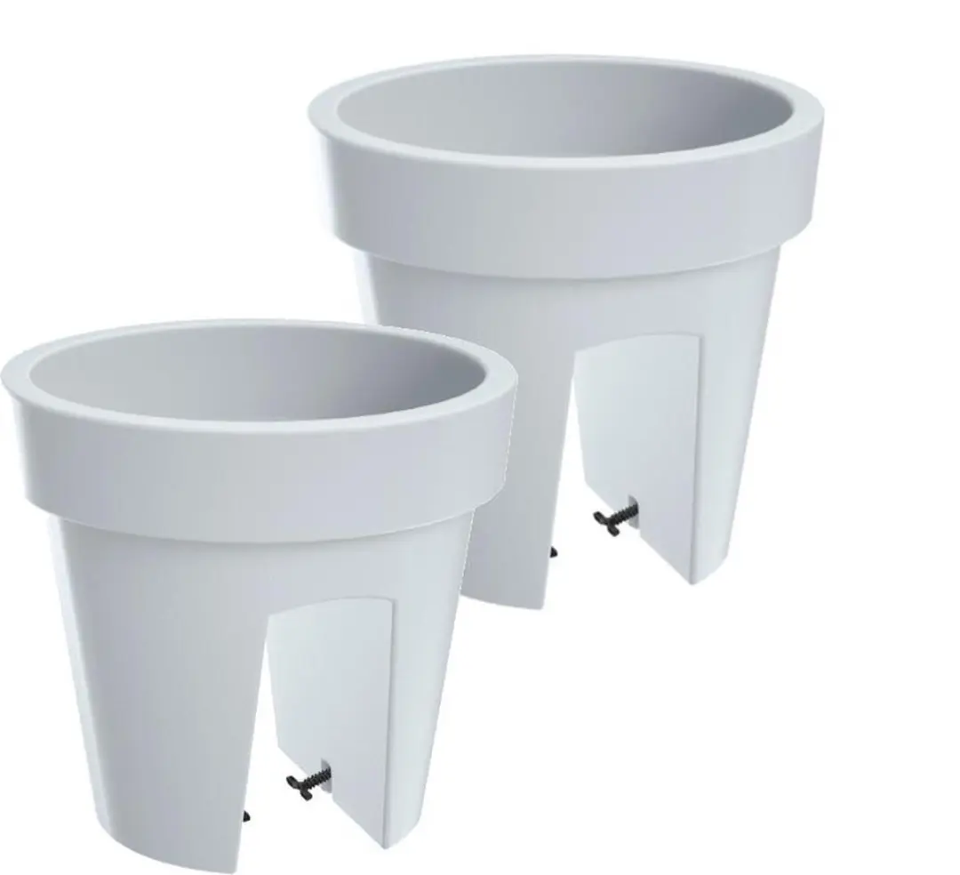 Bloembak Balkonbak Lofly Railing 25x25x23cm WIT Prosperplast / 2 STUKS ! /