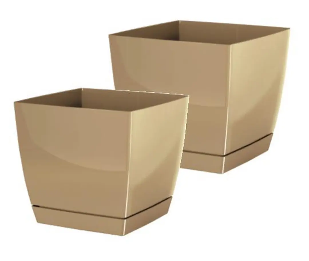 Bloempot Vierkant Dukp 14x14x12,4cm MOKKA Prosperplast / 2 STUKS ! /