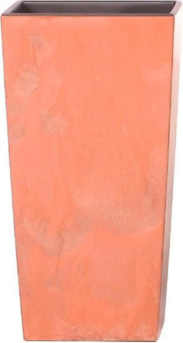 Hoge bloempot 11,4 l ProsPlust Urbi Square Plastic Effect met Terracotta Stortin