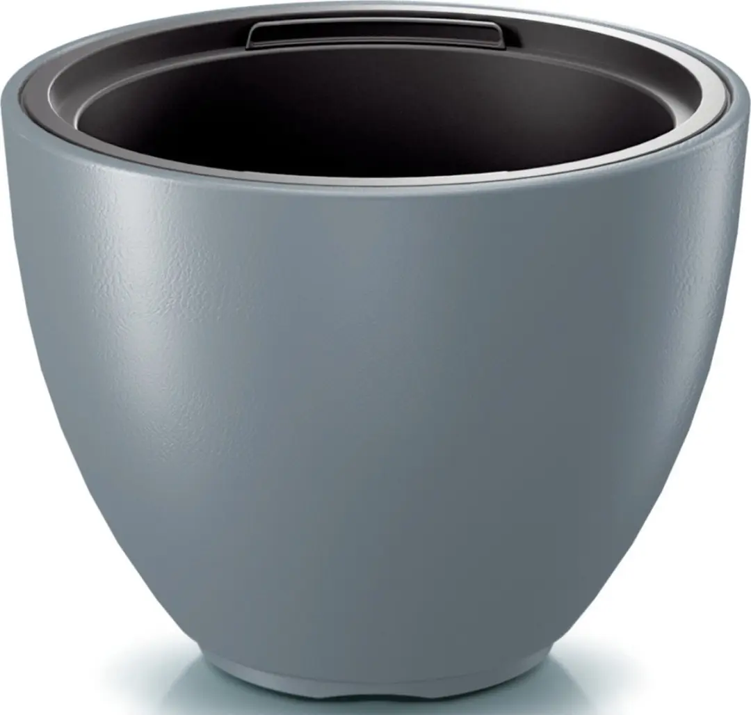 Prosperplast Plantenpot/bloempot Sevilla - buiten/binnen - kunststof - lichtgrijs - D30 x H23 cm - met binnenpot
