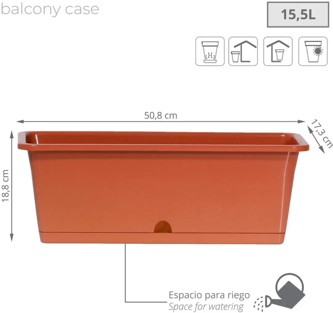 Prosperplast Camelia Bloempot 15,5L Terracotta - afbeelding 2 van 6