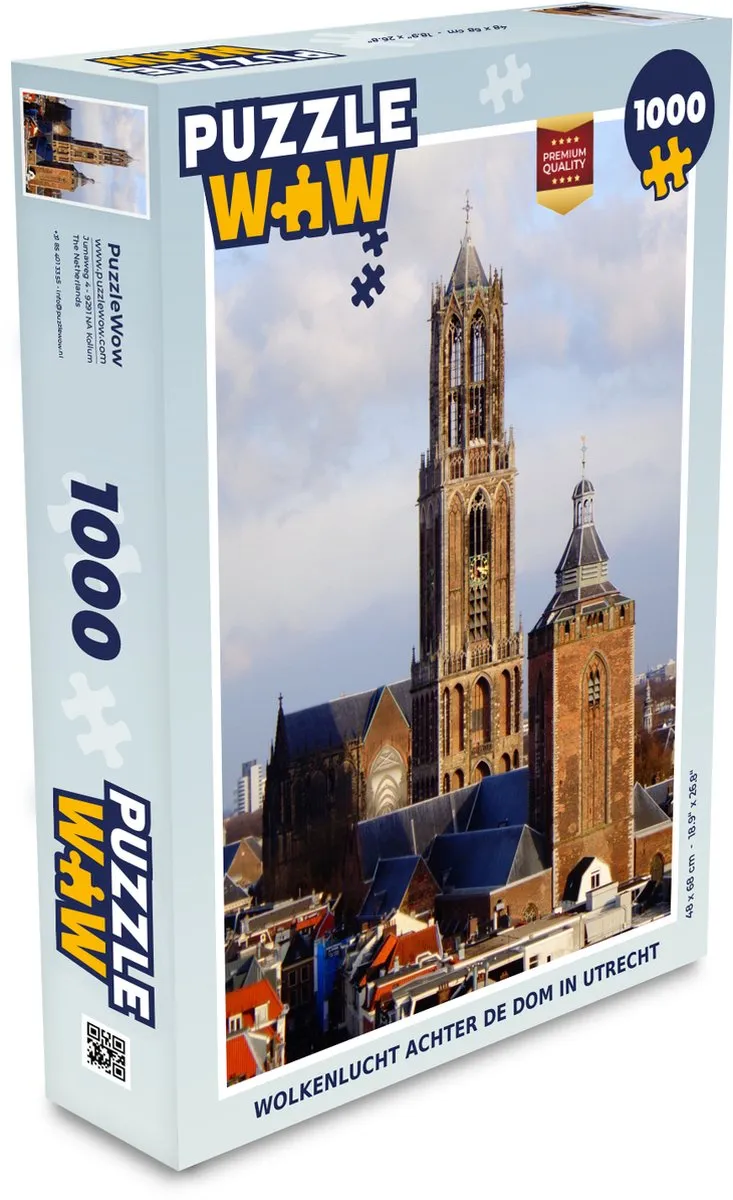 PuzzleWow Domtoren Wolken Legpuzzel 1000 Stuks