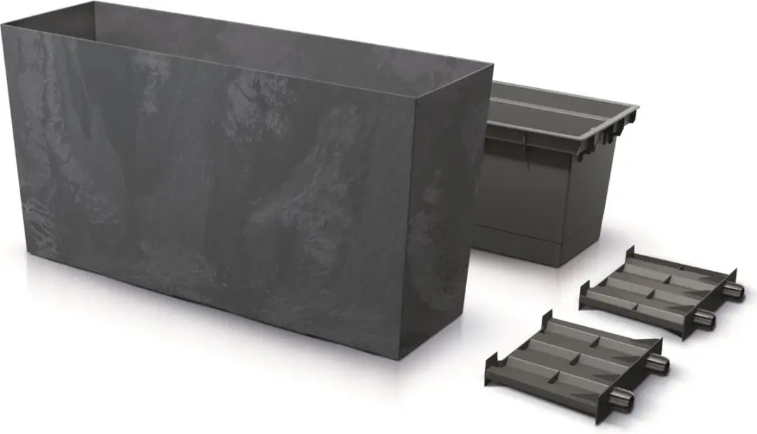 Prosperplast Urbi Case Bloempot Antraciet 39,5x18,5cm - afbeelding 2 van 3