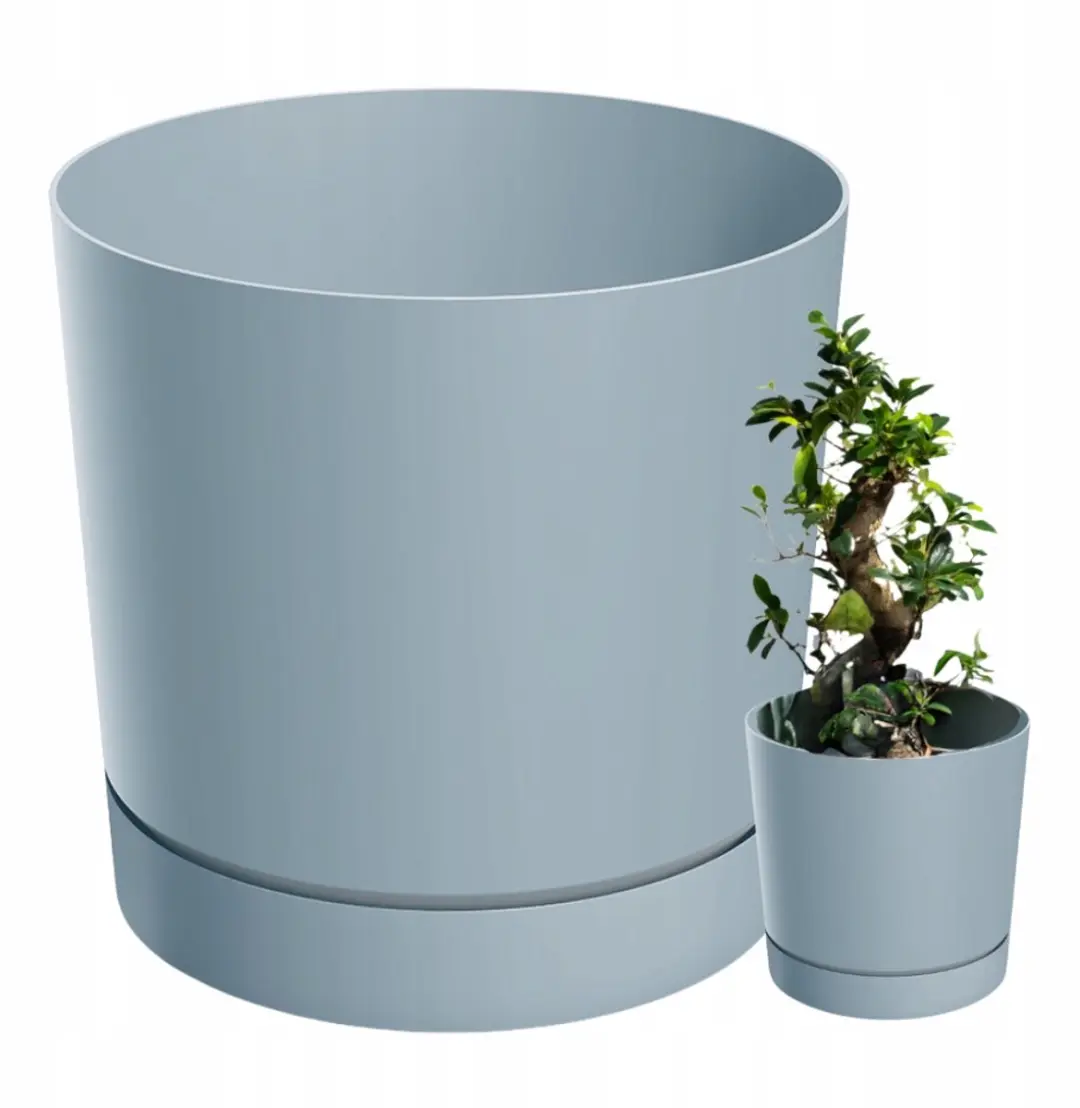 TUBO P bloempot 35cm Lichtgrijs met standaard