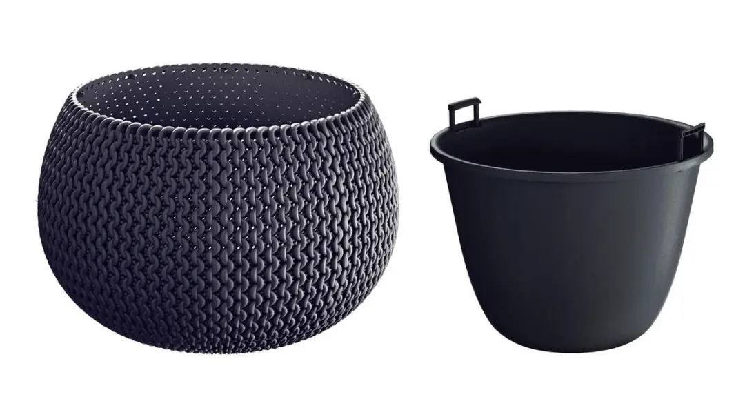 Prosperplast Splofy Bloempot D29cm - Grijs - afbeelding 3 van 6