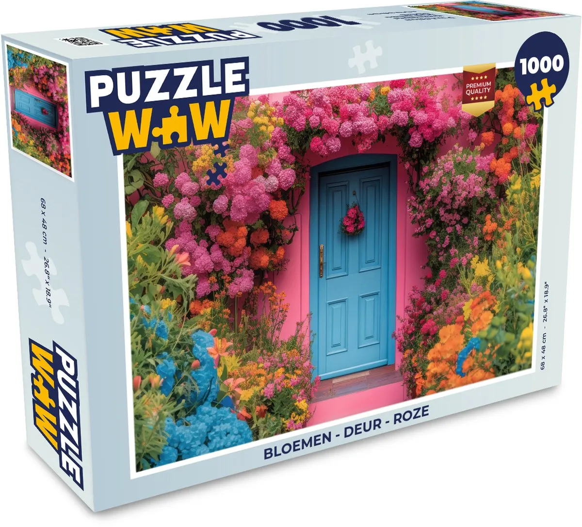 PuzzleWow Bloemen Deur Roze Legpuzzel 1000 Stuks