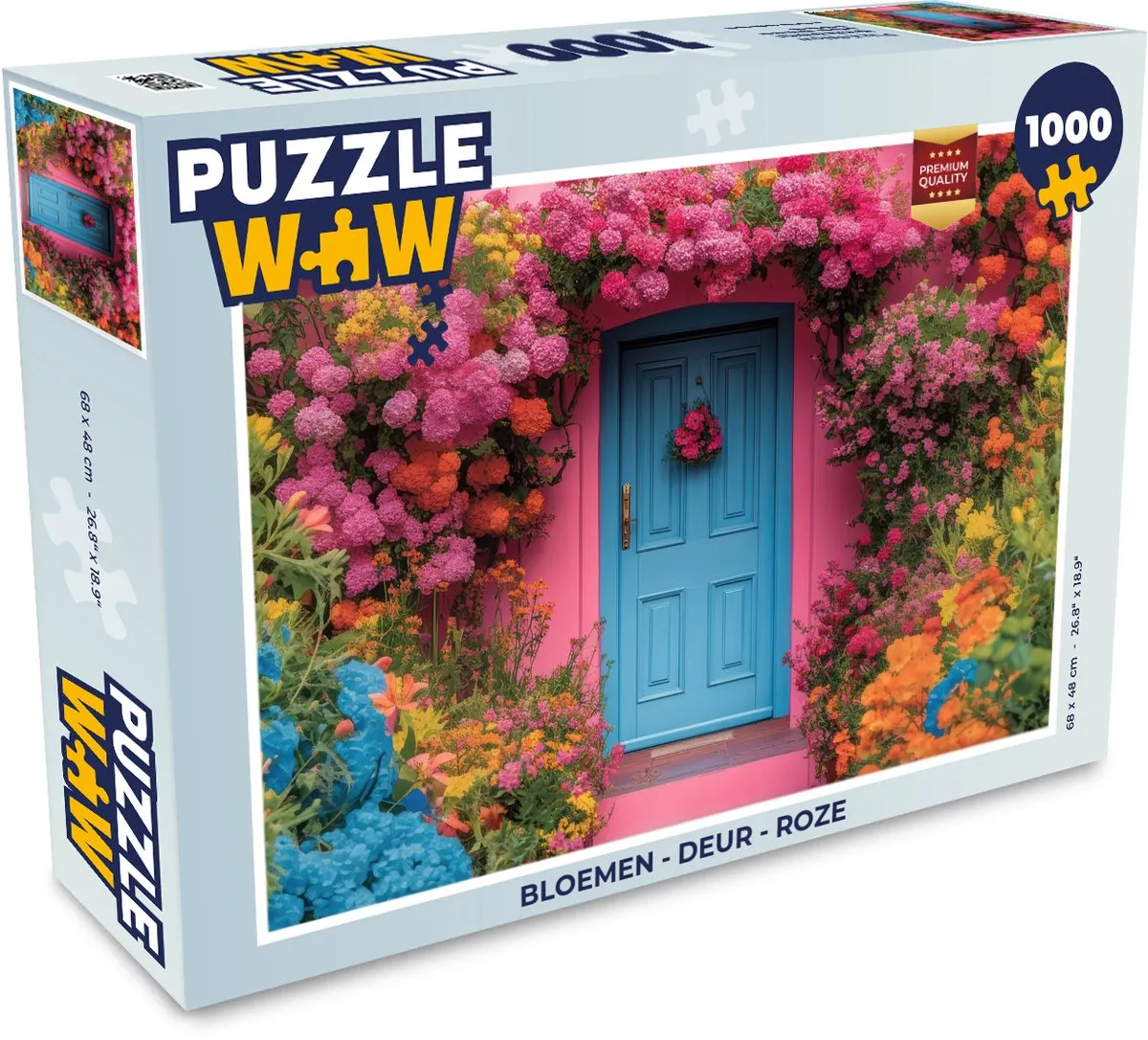 PuzzleWow Bloemen Deur Roze Legpuzzel 1000 Stuks