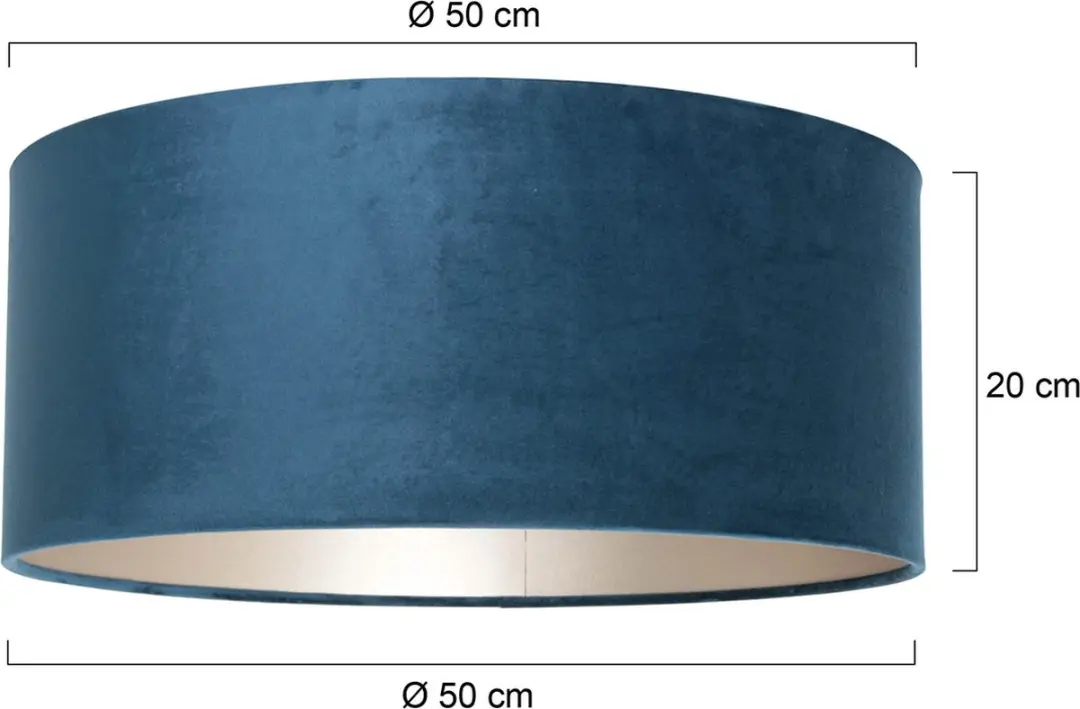 Steinhauer K1066ZS Lampenkap Blauw Velours ⌀50cm - afbeelding 6 van 6