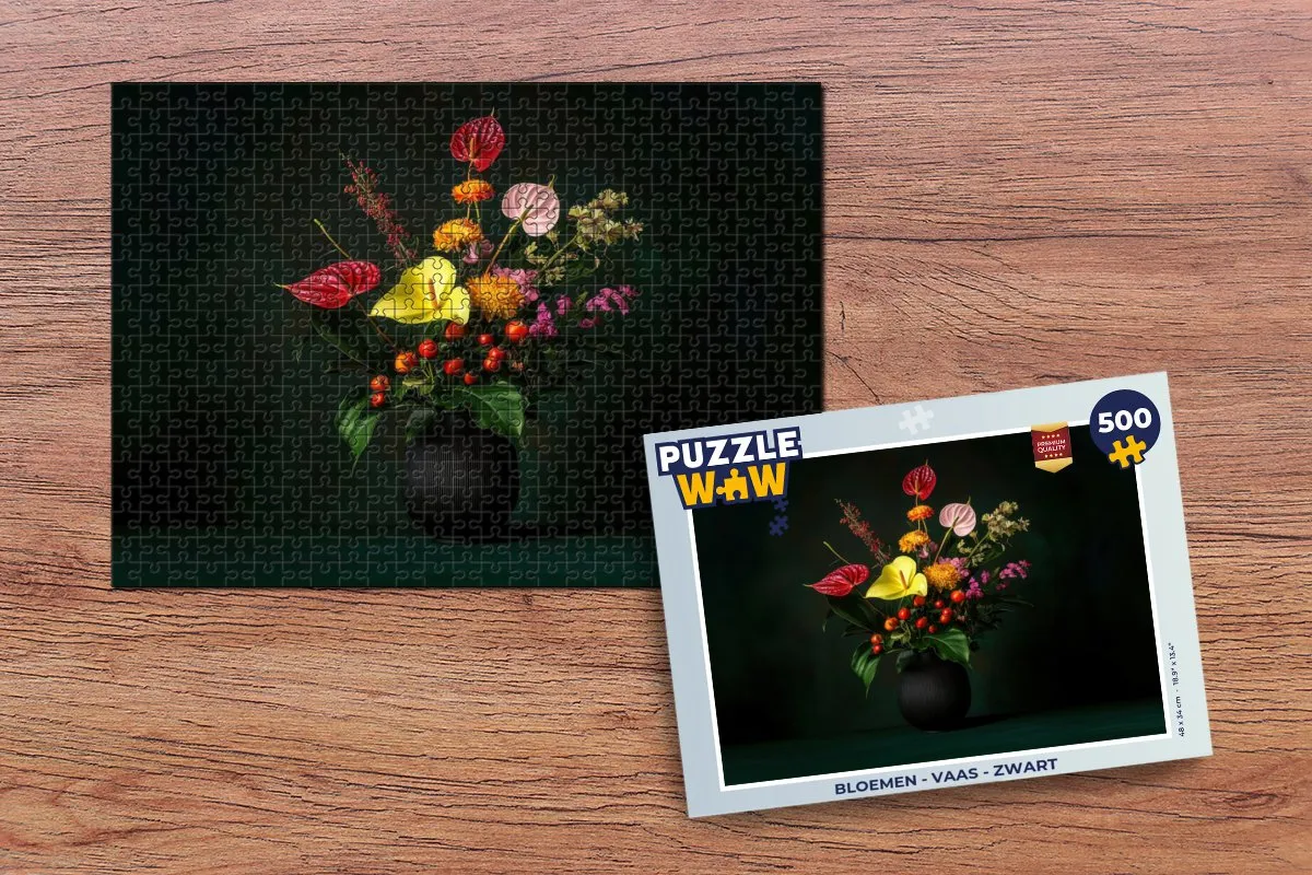 PuzzleWow Bloemen Vaas Legpuzzel 500 Stuks - Boeket - MPN 8721179515745