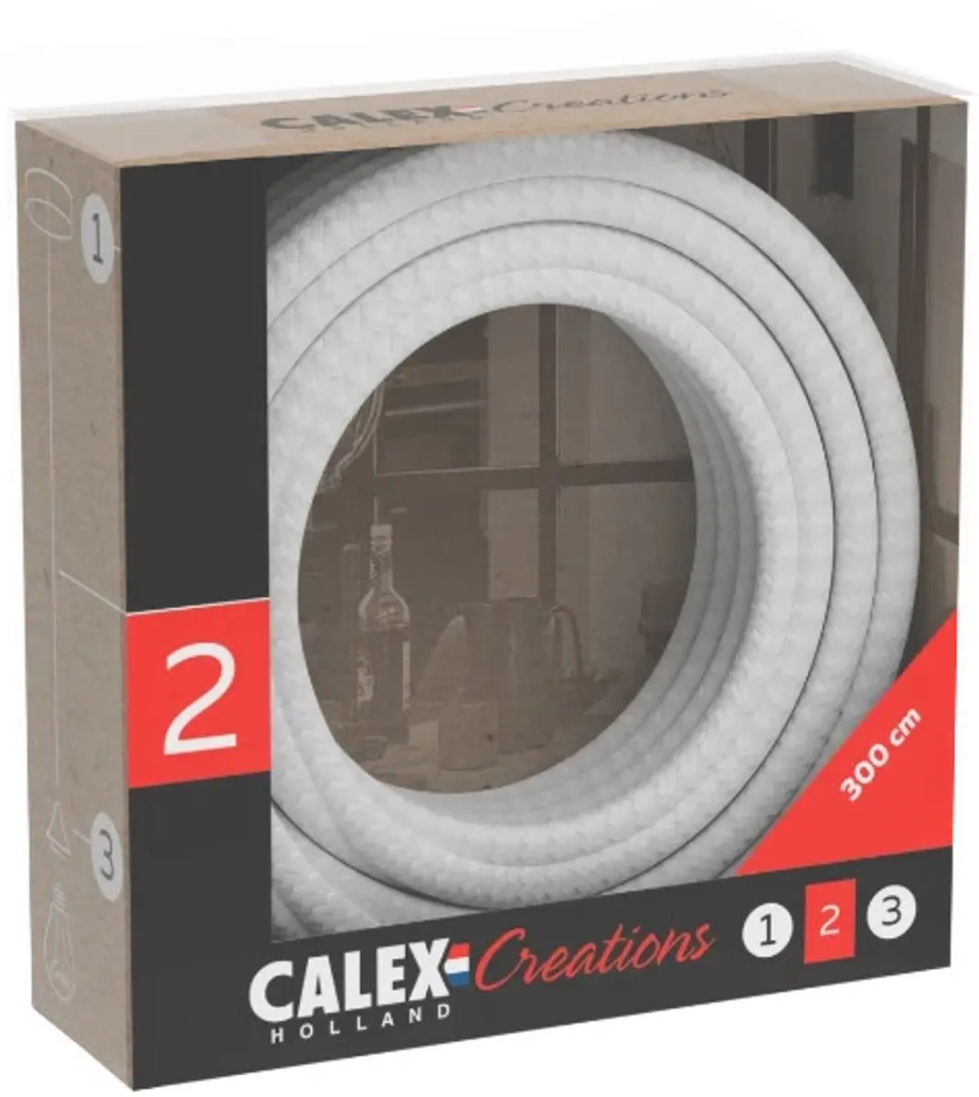 Calex Textielkabel Wit 3m - afbeelding 4 van 6
