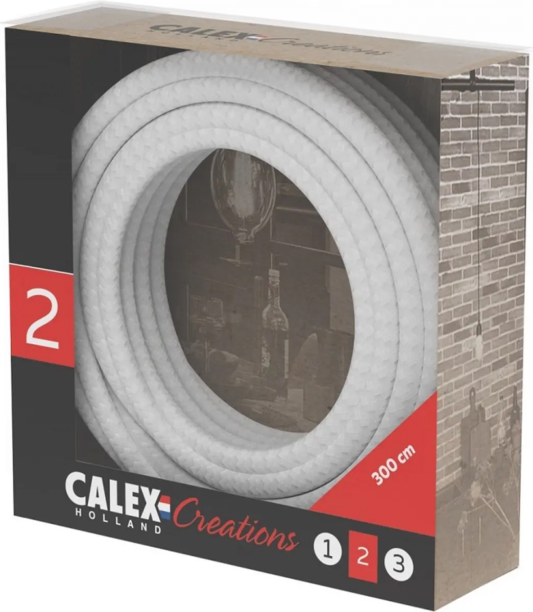 Calex Textielkabel Wit 3m - afbeelding 5 van 6