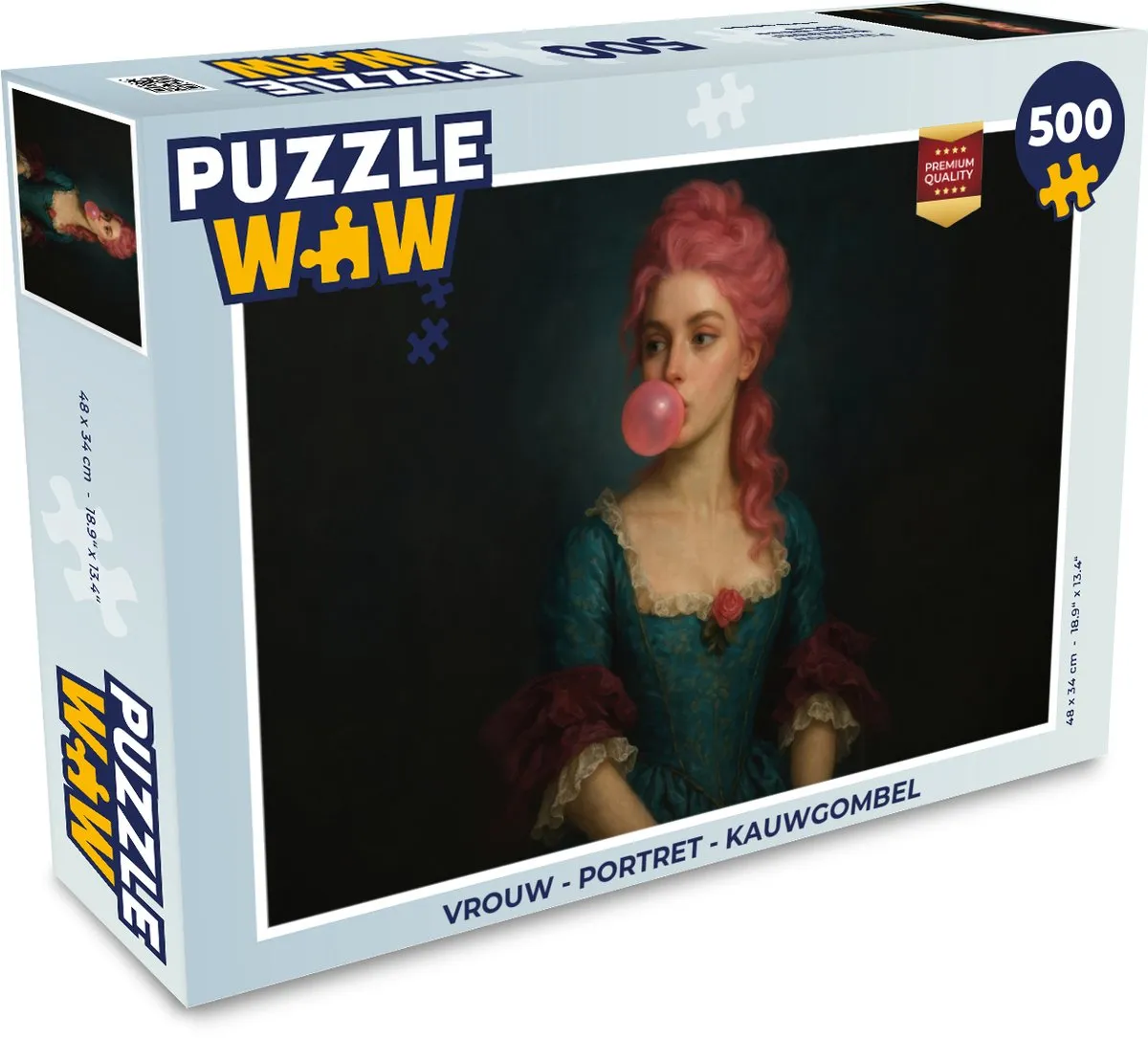 PuzzleWow Portret Kauwgombel Legpuzzel 500 Stuks