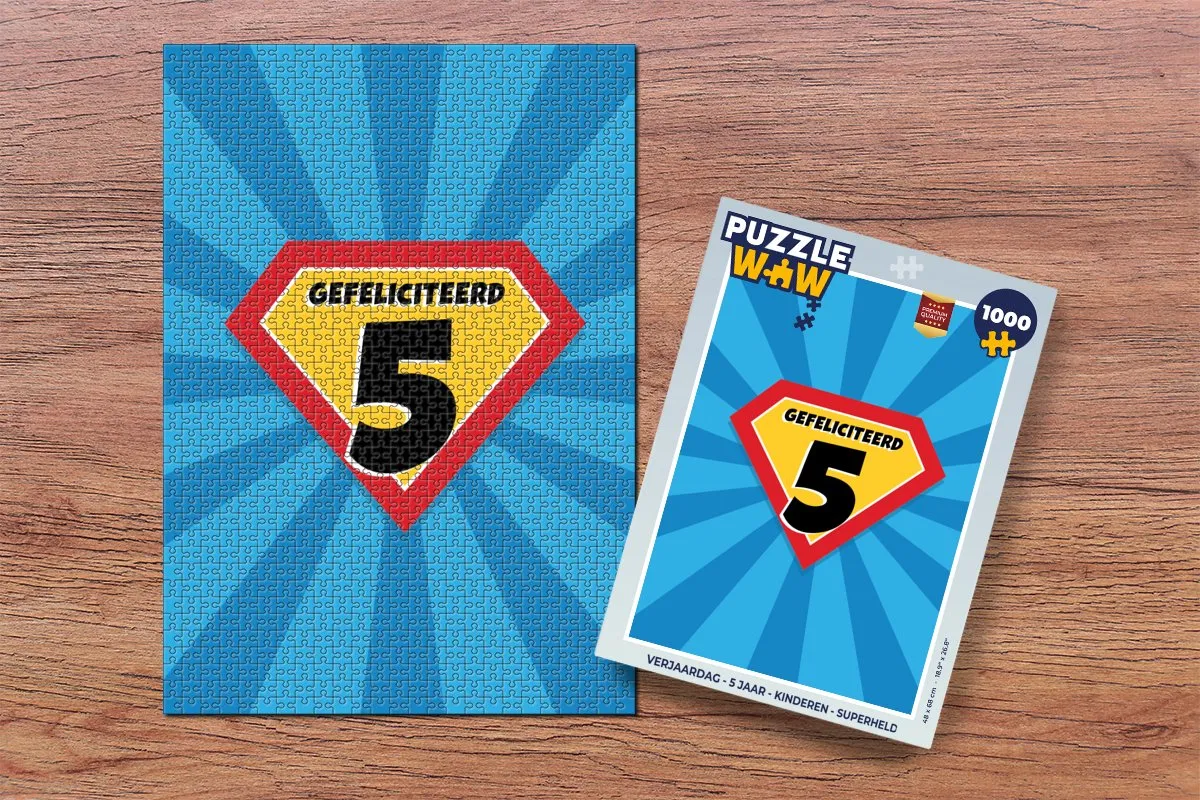 PuzzleWow Verjaardag Superheld Legpuzzel 1000 Stuks - Multicolor