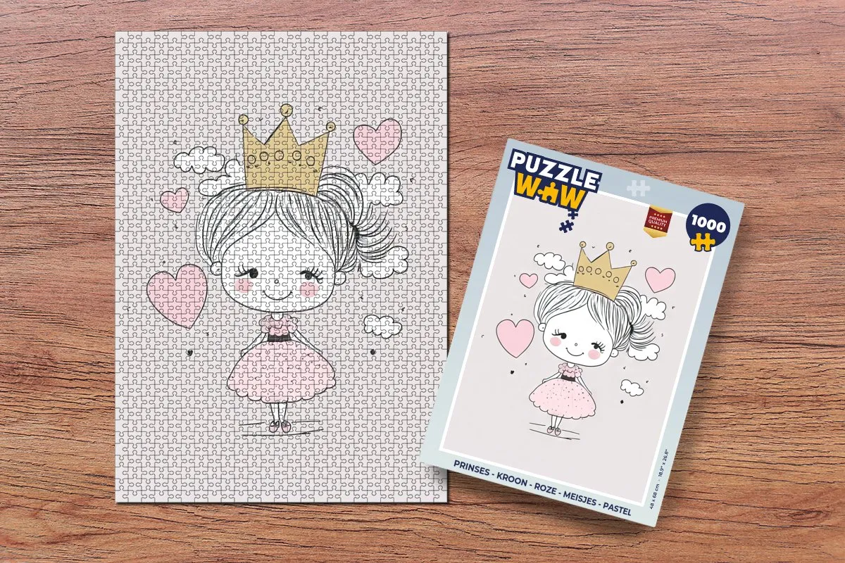 PuzzleWow Prinses Kroon Legpuzzel 1000 Stuks - Multicolor