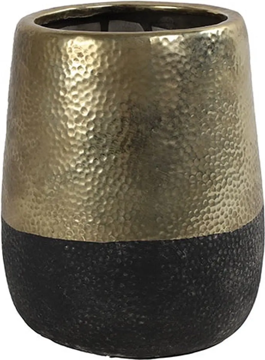 Bloempot ro Terri M goud/zwart