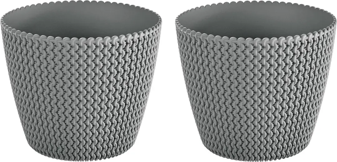 6x Kunststof Splofy bloempotten 35 cm lichtgrijs