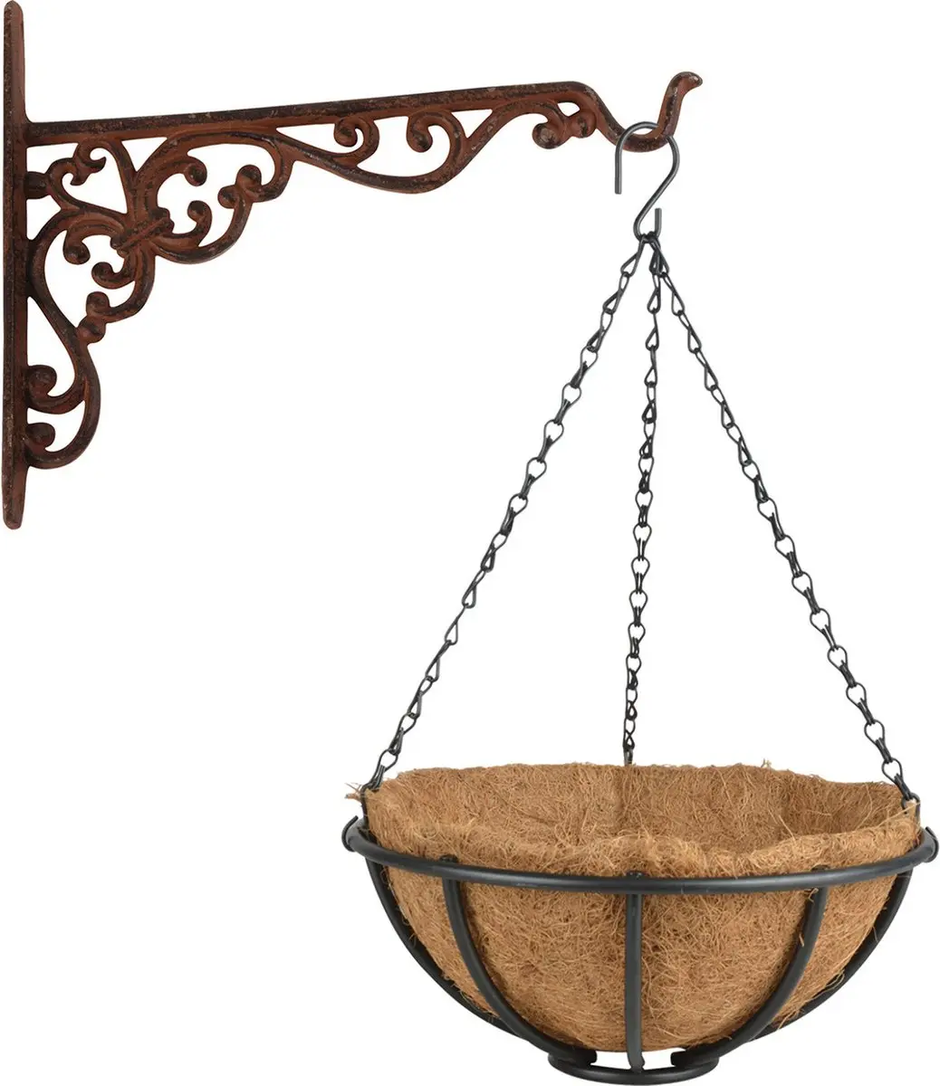 Hanging baskets 30 cm met muurhaak
