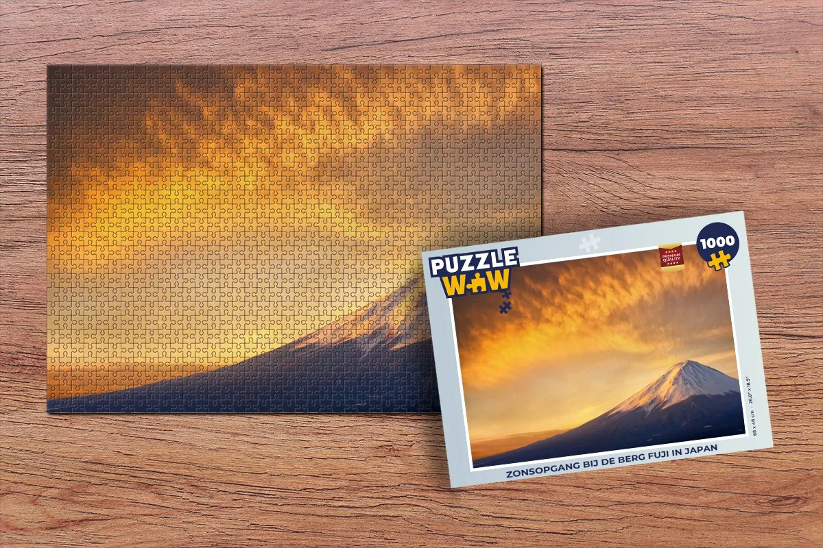 PuzzleWow Legpuzzel Zonsopgang Fuji 1000 Stuks - Multicolor