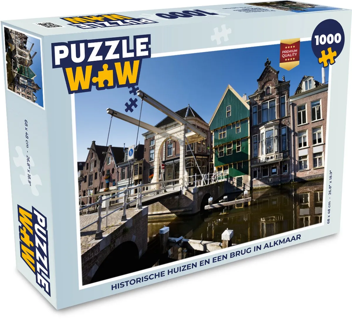 PuzzleWow Alkmaar Brug Huizen Legpuzzel 1000 Stuks - Multicolor
