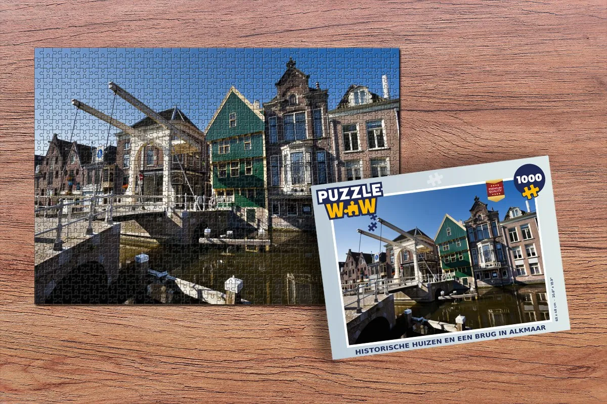 PuzzleWow Alkmaar Brug Huizen Legpuzzel 1000 Stuks
