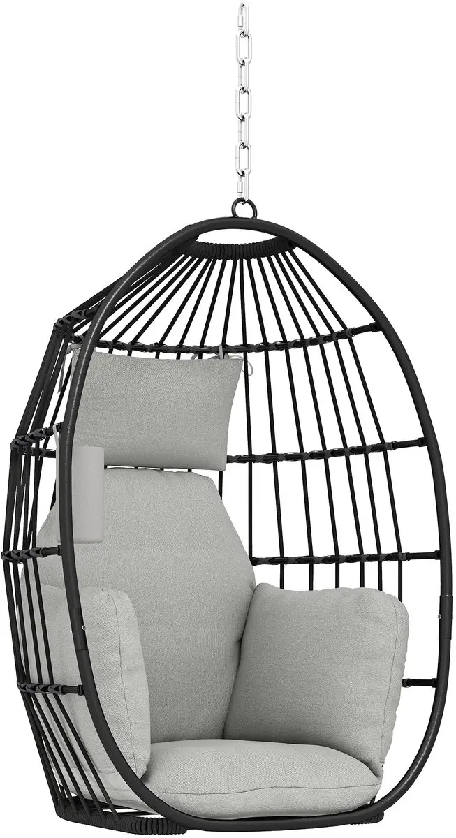 ECTEATOY® Hangstoel Ei Inklapbaar met Kussen en Hoofdsteun