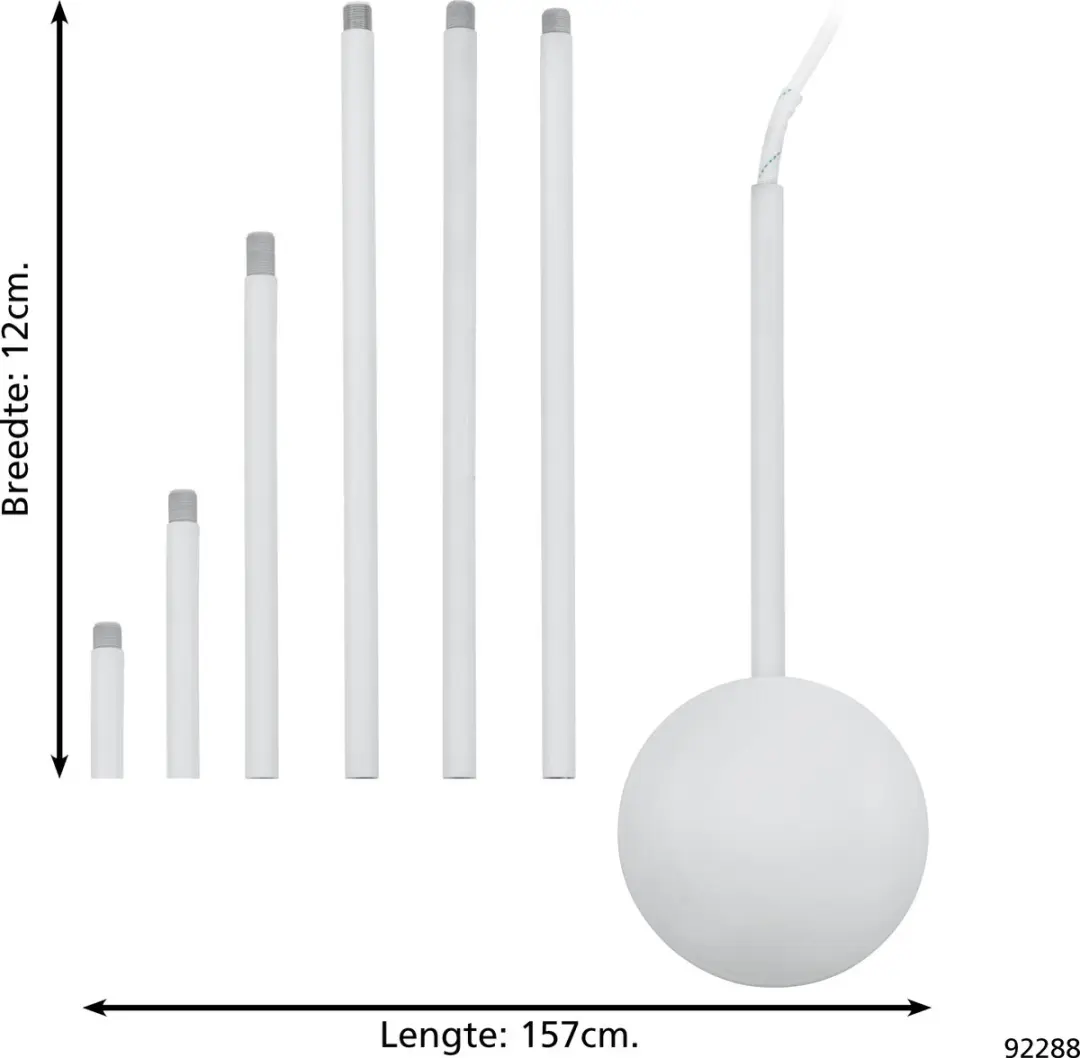 Eglo Kabelgoot Uitbreiding 157cm Wit - afbeelding 2 van 6