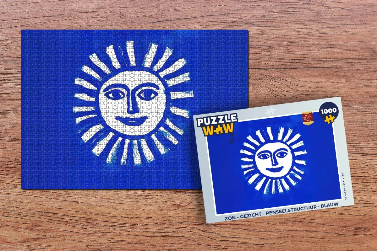 PuzzleWow Zon Gezicht Legpuzzel 1000 Stuks - Blauw