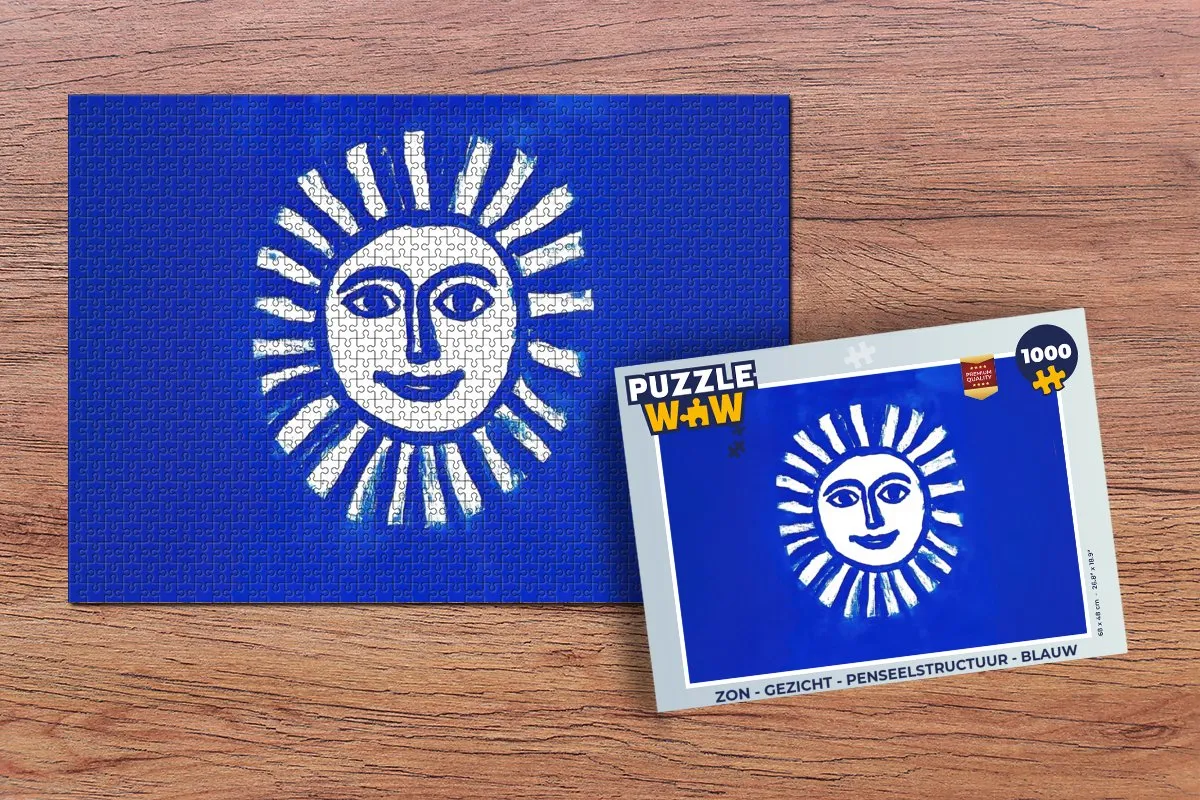 PuzzleWow Zon Gezicht Legpuzzel 1000 Stuks - Blauw
