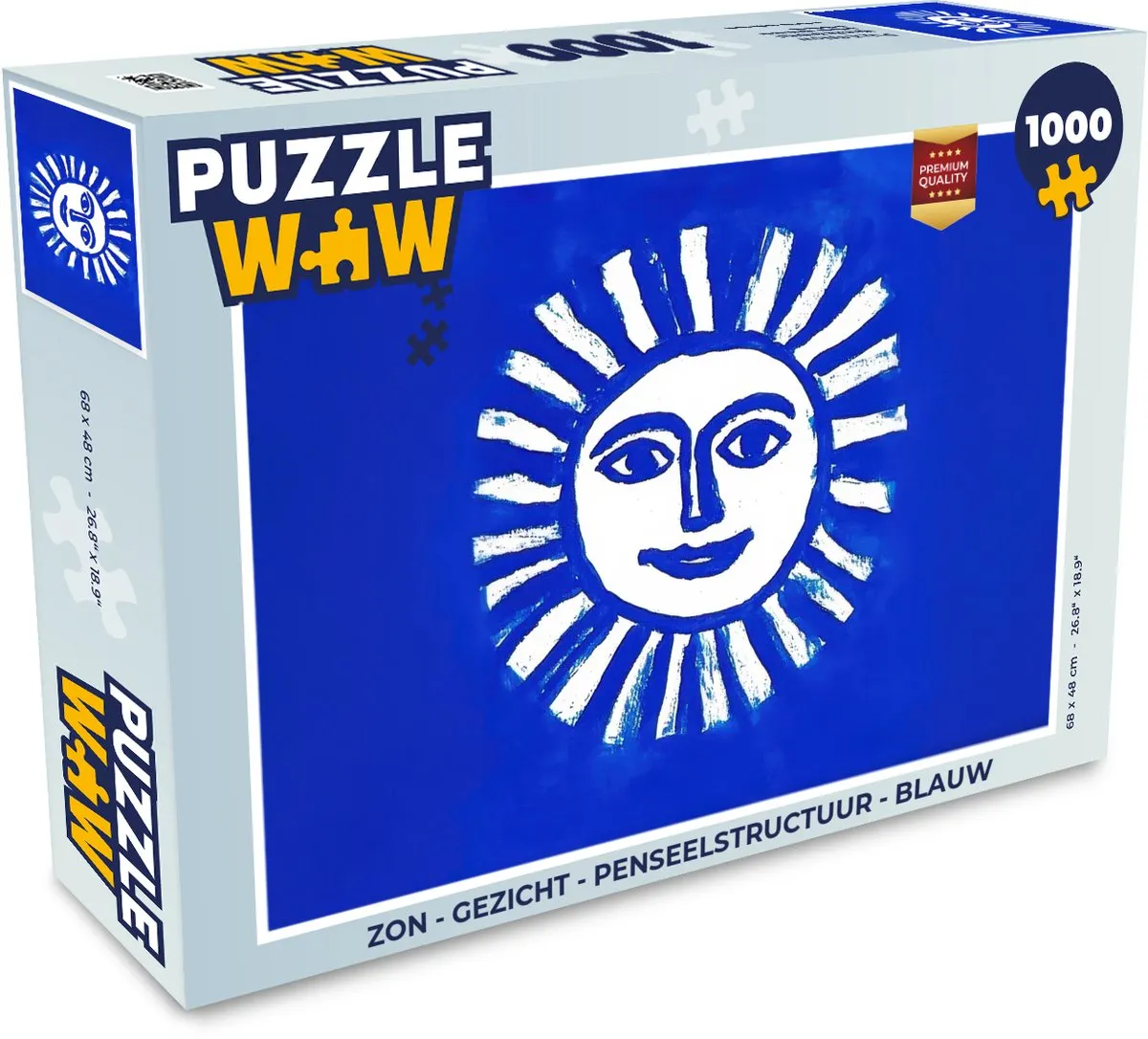 PuzzleWow Zon Gezicht Legpuzzel 1000 Stuks - Blauw