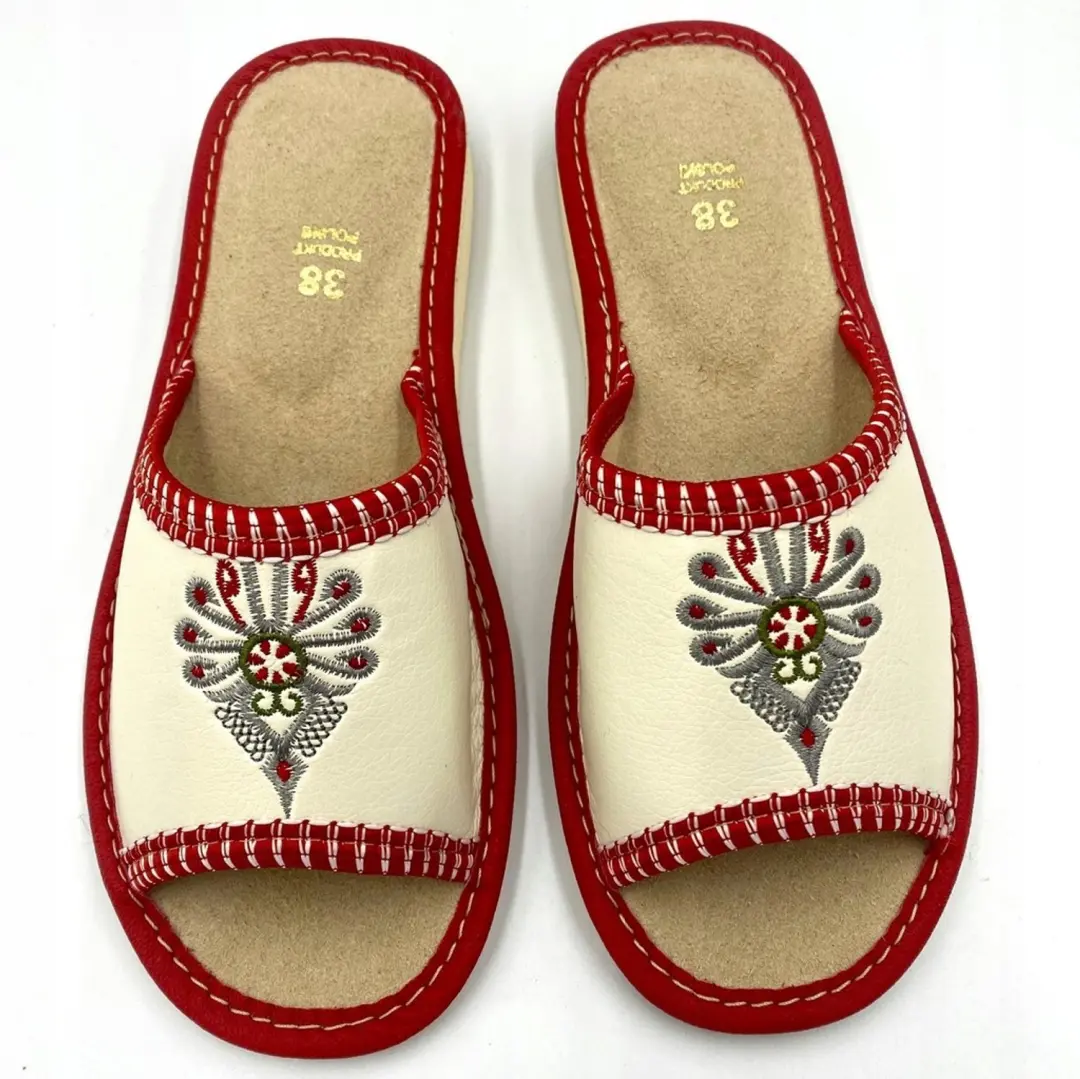 Dames Pantoffels Maximus Wit-Rood Maat 40