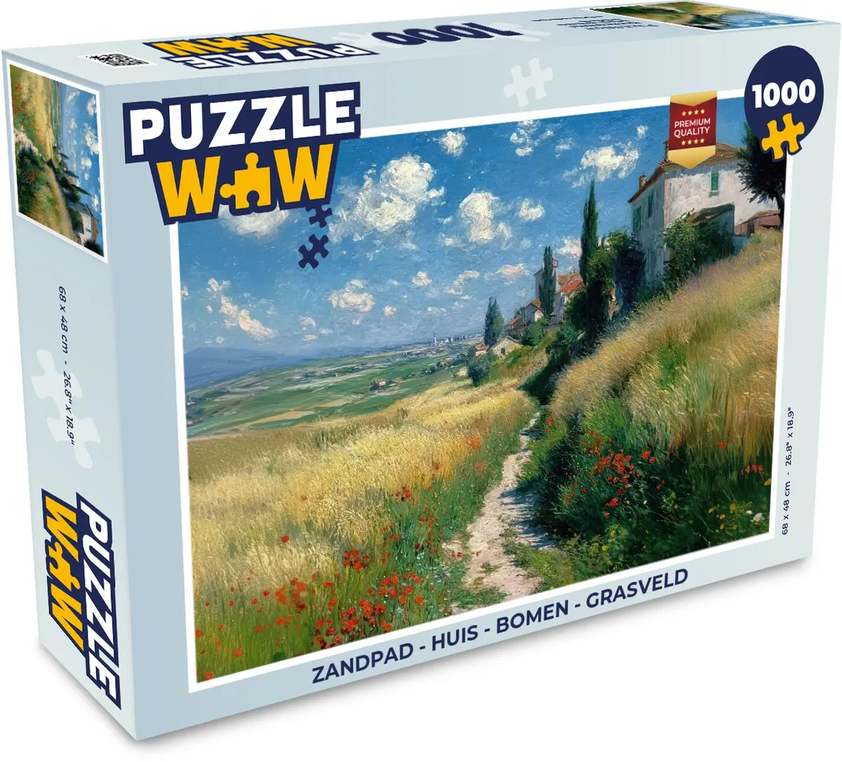 PuzzleWow Legpuzzel 1000 Stuks - Zandpad met Huis en Bomen