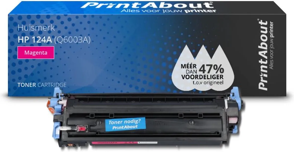 PrintAbout HP 124A Q6003A Magenta Toner - 9.600 pagina's