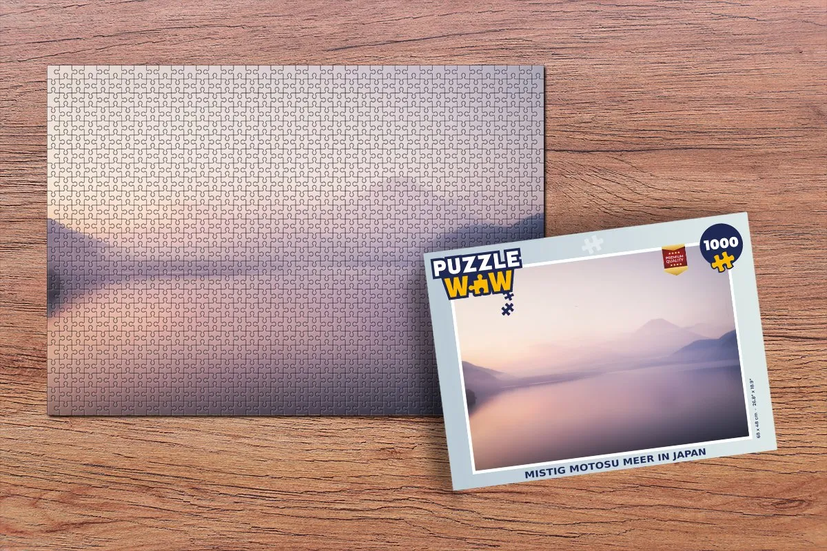 PuzzleWow Mistig Motosu Legpuzzel 1000 Stuks - Multicolor