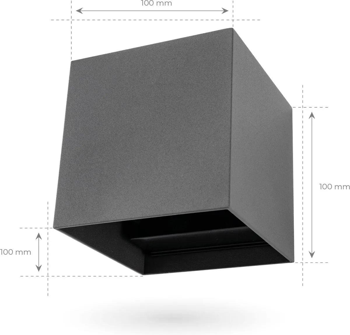 LEDVION LED Wandlamp Dimbaar 3.5W 3000K - Antraciet