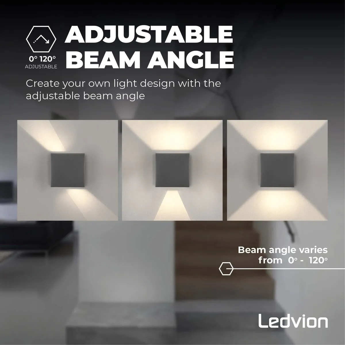 LEDVION LED Wandlamp Dimbaar 3.5W 3000K - Antraciet - afbeelding 6 van 6