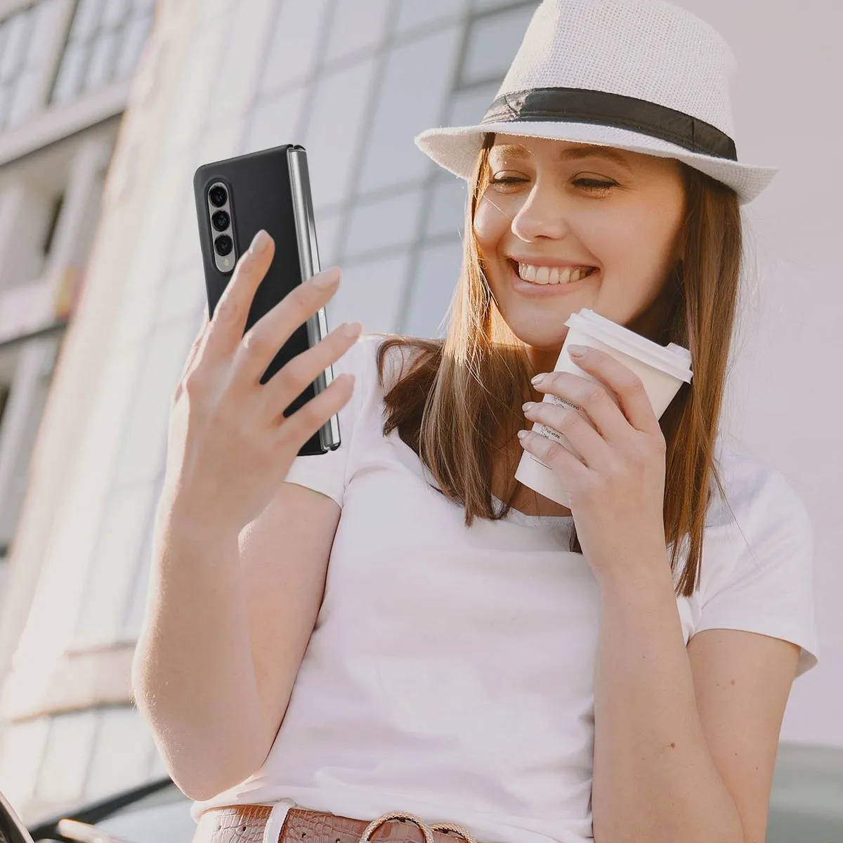 Samsung Galaxy Z Fold3 Lederen Hoesje EF-VF926LBEGWW - Zwart